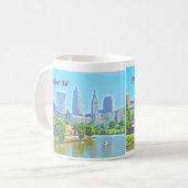Tasse River View Cleveland Ohio (Paint Effect) (Vorderseite Links)