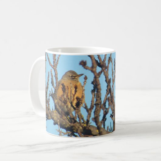 Tasse - Robin in Bare Branchen (Vorderseite Links)