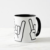 Tasse, Rock-and-Roll, schwarz Tasse (VorderseiteRechts)
