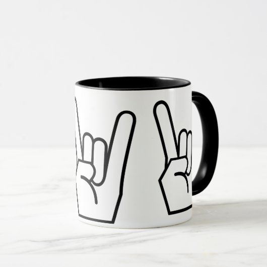 Tasse, Rock-and-Roll, schwarz Tasse (VorderseiteRechts)