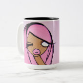 Tasse "rosa Freitags", schwarz (Vorderseite Links)