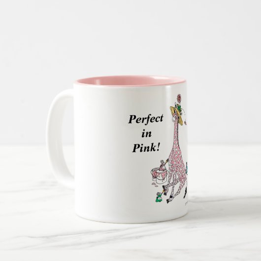 Tasse, Rosa Giraffe Zwei-Tone-Kaffee-Tasse Zweifarbige Tasse (Vorderseite Links)
