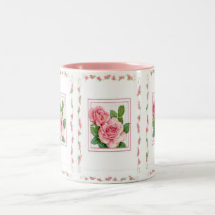 Tasse-Rosa Rosen Zweifarbige Tasse