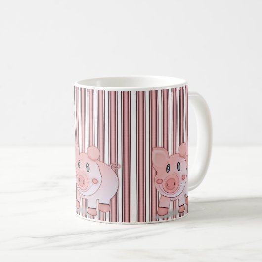 Tasse Rosa Schweine (VorderseiteRechts)