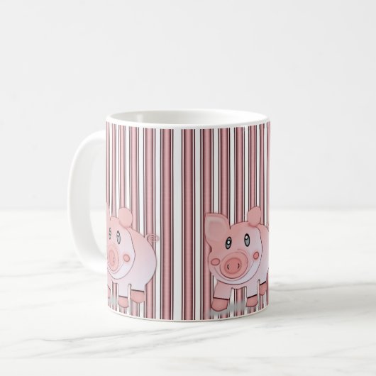 Tasse Rosa Schweine (Vorderseite Links)