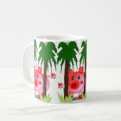 Tasse Rosa Schweine (Vorderseite Links)