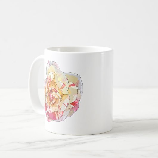 Tasse Rosa und Gelb Rose (Vorderseite Links)