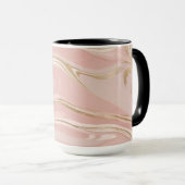 Tasse Rosa und Goldmarmor - elegant Minimalistisch (VorderseiteRechts)