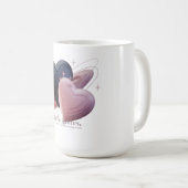 Tasse Rosa und Schwarze Herzen (VorderseiteRechts)