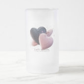 Tasse Rosa und Schwarzes Herzrhythmus (Mittel)