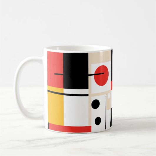 Tasse Rot, Gold, Schwarz und Weiß KC - Design 3 (Links)