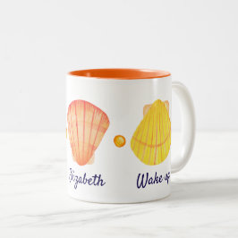 Tasse Rot und Gelb Wasserfarbe Muscheln