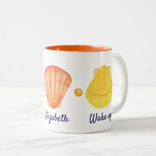 Tasse Rot und Gelb Wasserfarbe Muscheln