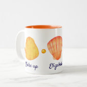 Tasse Rot und Gelb Wasserfarbe Muscheln (Vorderseite Links)