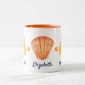 Tasse Rot und Gelb Wasserfarbe Muscheln (Mittel)