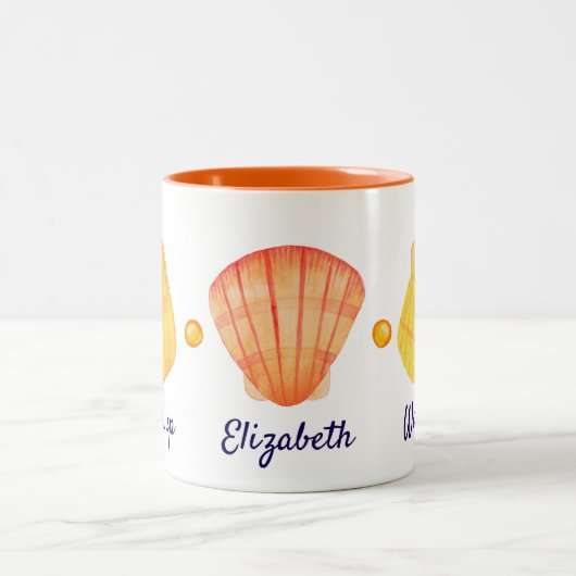 Tasse Rot und Gelb Wasserfarbe Muscheln (Mittel)