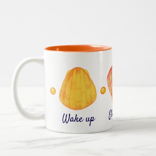 Tasse Rot und Gelb Wasserfarbe Muscheln (Links)