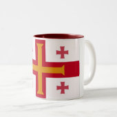 Tasse Rot und Orange Kreuz (VorderseiteRechts)