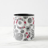 Tasse, rot und schwarz, Quilt, Patchwork, rustikal Tasse (Zentrum)