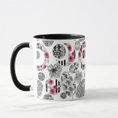 Tasse, rot und schwarz, Quilt, Patchwork, rustikal Tasse (Links)