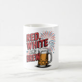 Tasse Rot-Weiß und Braubier Kunst (Mittel)