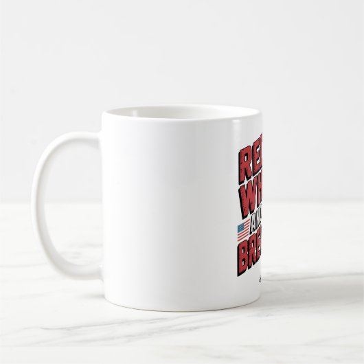 Tasse Rot-Weiß und Braubier Kunst (Links)