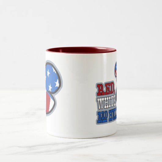 Tasse Rot, Weiß und Hula (Mittel)