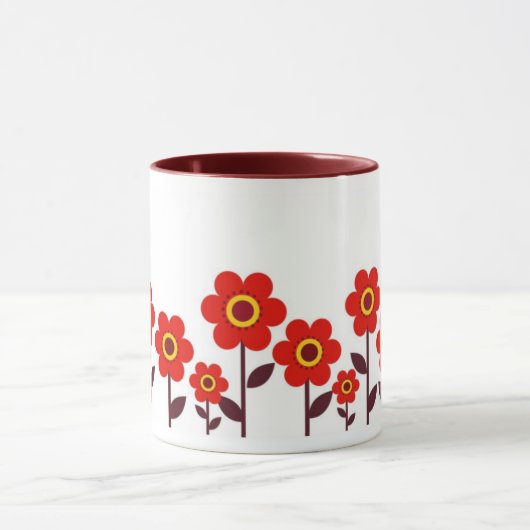 Tasse Rote Blume (Zentrum)
