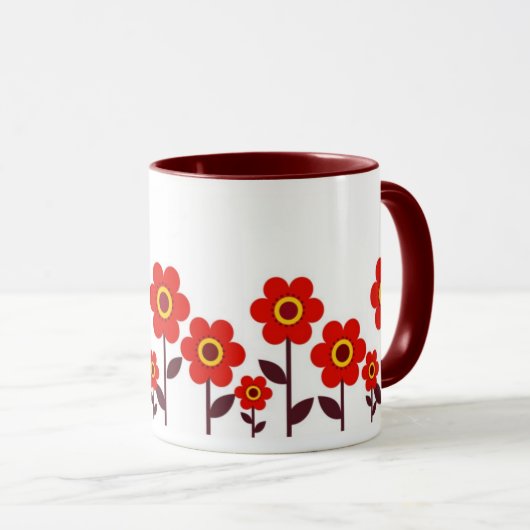 Tasse Rote Blume (VorderseiteRechts)