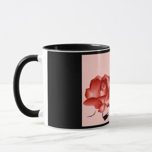 Tasse "Rote Rose" - individuell anpassbar (Links)