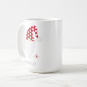 Tasse Roter Gnome und Schneeflocken (Vorderseite Links)