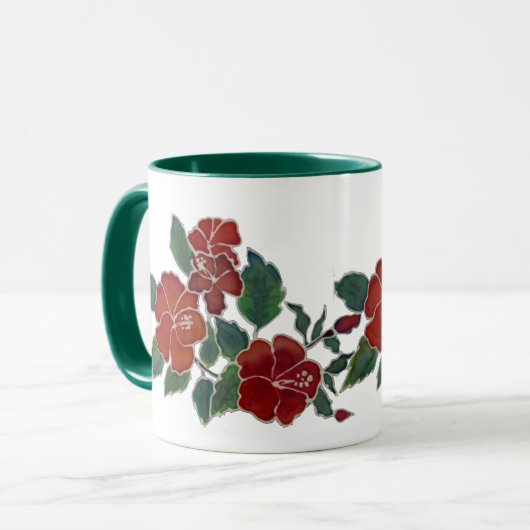 Tasse - Roter Hibiskus (Vorderseite Links)