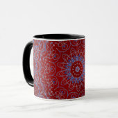 Tasse Rotes Herz und Blaue Spitzen (Vorderseite Links)