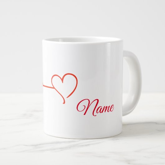 Tasse Rotes Herz und Herzfrequenz (Vorderseite Rechts)