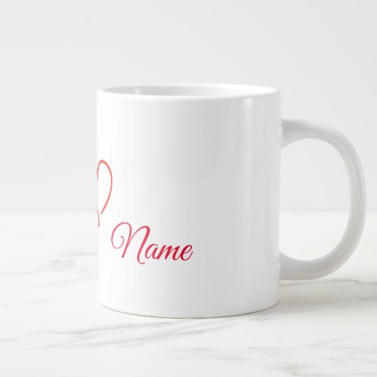 Tasse Rotes Herz und Herzfrequenz (Rechts)