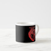 Tasse Rotes und Schwarzes Anatomisches Herz Espres (Vorderseite Rechts)