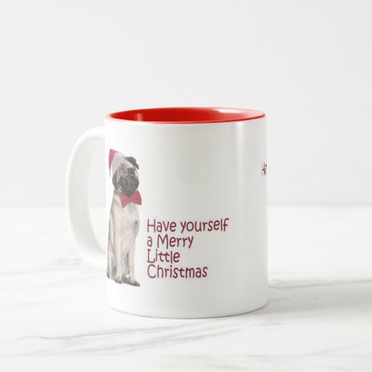 Tasse Santa Mops (Vorderseite Links)