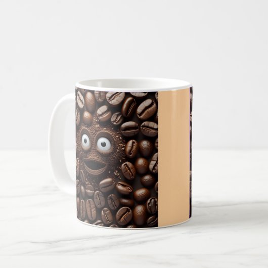 Tasse "Scared Bean" für Kaffeeliebhaber mit (Vorderseite Links)