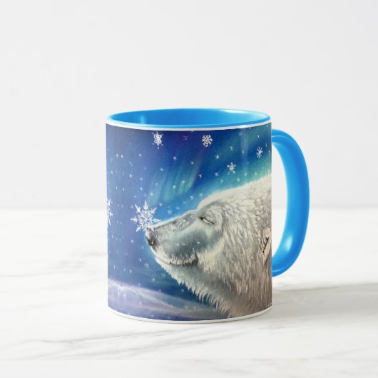 Tasse - Schneeflocken des Polarbären von Michaelin (VorderseiteRechts)