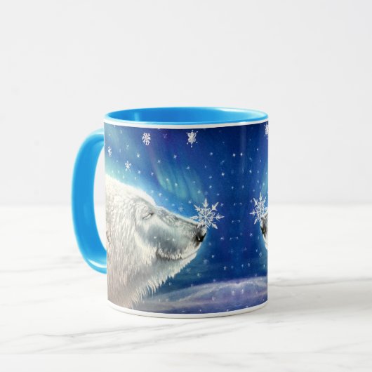 Tasse - Schneeflocken des Polarbären von Michaelin (Vorderseite Links)