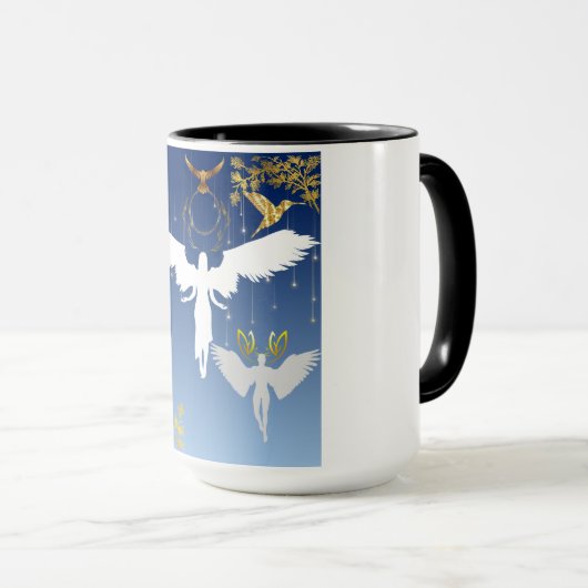 Tasse: schöne und graue Engel Tasse (VorderseiteRechts)