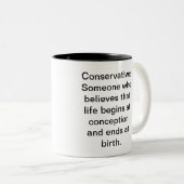 Tasse, Schwarz-Innenraum, Konservativer… Zweifarbige Tasse (VorderseiteRechts)