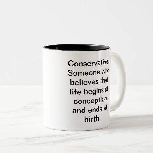 Tasse, Schwarz-Innenraum, Konservativer… Zweifarbige Tasse (VorderseiteRechts)