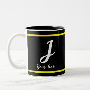 Tasse Schwarz mit Buchstabe J