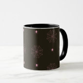 Tasse "Schwarz-Rosa-Spinnennetze/Spinnennetze" (VorderseiteRechts)