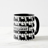 Tasse Schwarz Stier Design (VorderseiteRechts)