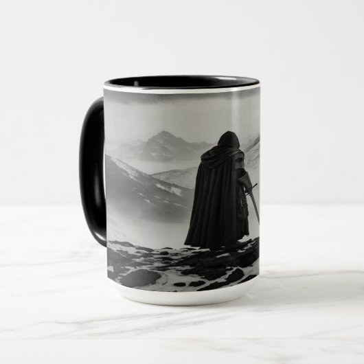 Tasse - Schwarz-Weiß-Fantasie-Sarg (Vorderseite Links)