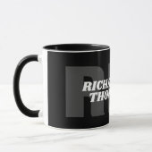 Tasse Schwarz-Weiß-Monogramm ( Name + Initialen ) (Links)