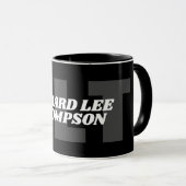 Tasse Schwarz-Weiß-Monogramm ( Name + Initialen ) (VorderseiteRechts)