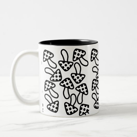Tasse Schwarz-Weiß-Pilze (Links)